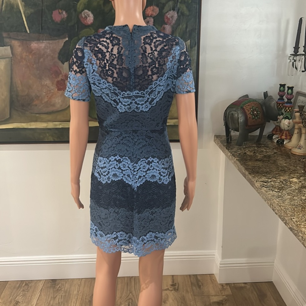 Sandro blue lace mini dress - Picture 7 of 13